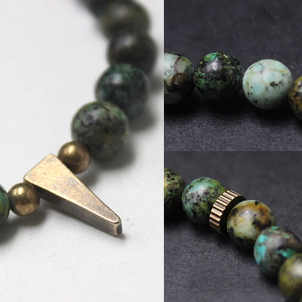 Buddha Stones Vintage Distressed Design Turquoise Copper Balance Bracelet