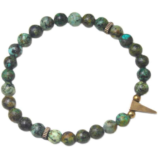Buddha Stones Vintage Distressed Design Turquoise Copper Balance Bracelet