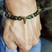 Buddha Stones Vintage Distressed Design Turquoise Copper Balance Bracelet