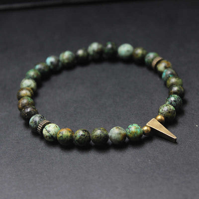 Buddha Stones Vintage Distressed Design Turquoise Copper Balance Bracelet