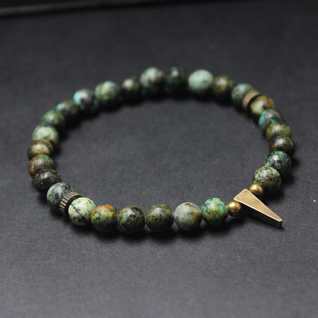 Buddha Stones Vintage Distressed Design Turquoise Copper Balance Bracelet