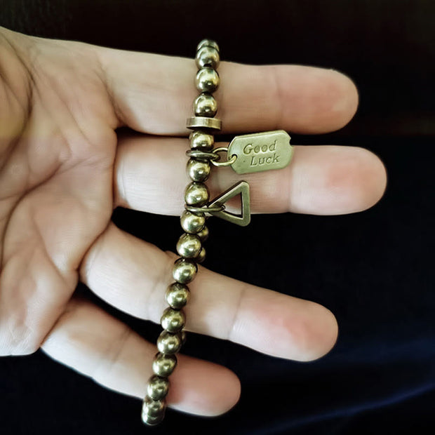 Buddha Stones Retro Pure Copper Brass Luck Bracelet
