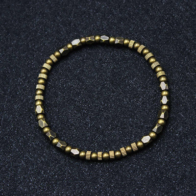 Buddha Stones Retro Distressed Irregular Design Copper Brass Luck Bracelet