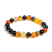 Buddha Stones Natural Colorful Chalcedony Agate Harmony Bracelet