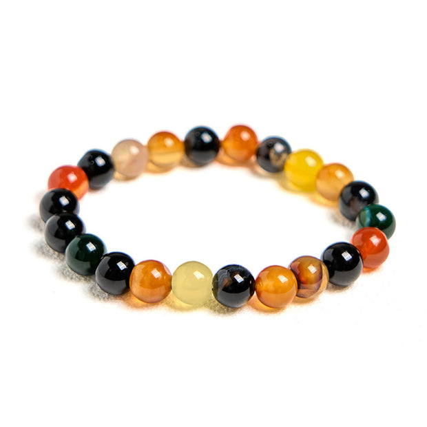 Buddha Stones Natural Colorful Chalcedony Agate Harmony Bracelet