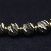 Buddha Stones Vintage Distressed Knife Carving Pattern Copper Brass Beads Wealth Bracelet