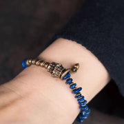 Buddha Stones Vintage Irregular Shape Design Lazurite Positive Bracelet