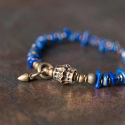 Buddha Stones Vintage Irregular Shape Design Lazurite Positive Bracelet
