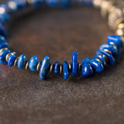 Buddha Stones Vintage Irregular Shape Design Lazurite Positive Bracelet