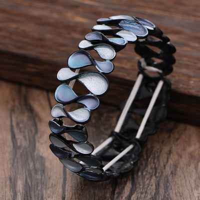 Buddha Stones Colorful Geometric Hollow 8-shaped Alloy Healing Elastic Bracelet Bangle