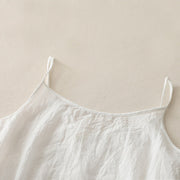 Buddha Stones Vintage Side Lace-up Splicing Lace V-neck Sleeveless Women's Cotton Linen Vest - image 6