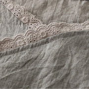Buddha Stones Vintage Side Lace-up Splicing Lace V-neck Sleeveless Women's Cotton Linen Vest - image 10