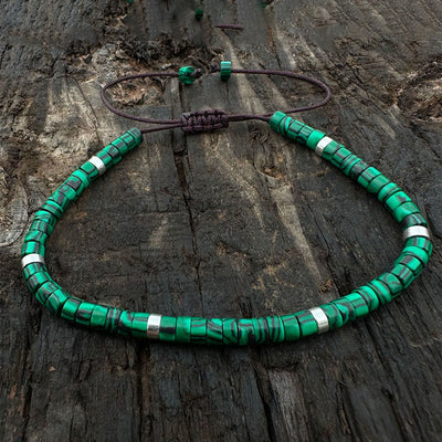 Buddha Stones Malachite Anti-Anxiety Spacer Bead Bracelet