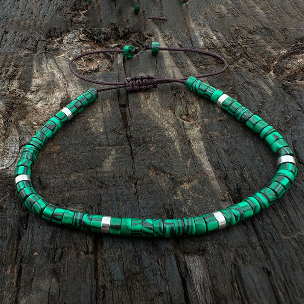 Buddha Stones Malachite Anti-Anxiety Spacer Bead Bracelet