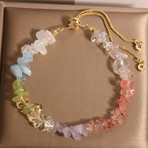 Buddha Stones Various Gravel Crystals White Crystal Blue Crystal Protection Bracelet