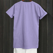 Buddha Stones Casual Plain Button Notched Collar Women's Short Sleeve Shirt