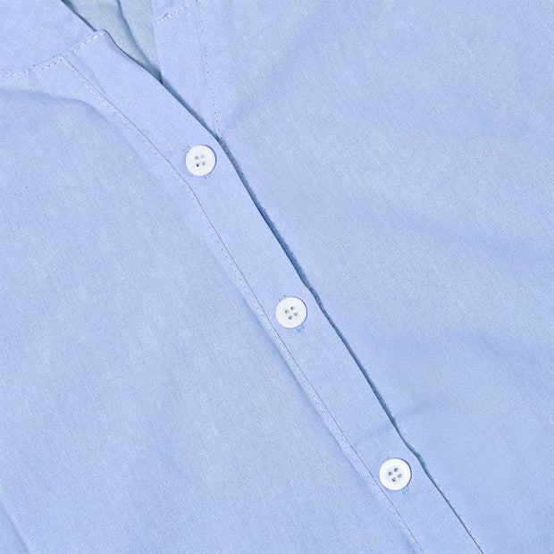 Buddha Stones Casual Plain Button Notched Collar Women's Short Sleeve Shirt