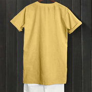 Buddha Stones Casual Plain Button Notched Collar Women's Short Sleeve Shirt