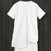 Buddha Stones Casual Plain Button Notched Collar Women's Short Sleeve Shirt