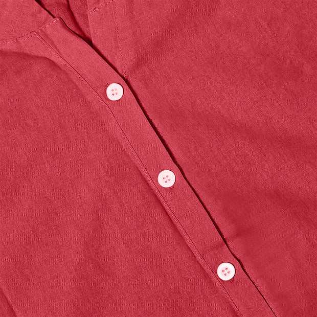 Buddha Stones Casual Plain Button Notched Collar Women's Short Sleeve Shirt