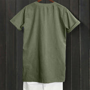 Buddha Stones Casual Plain Button Notched Collar Women's Short Sleeve Shirt