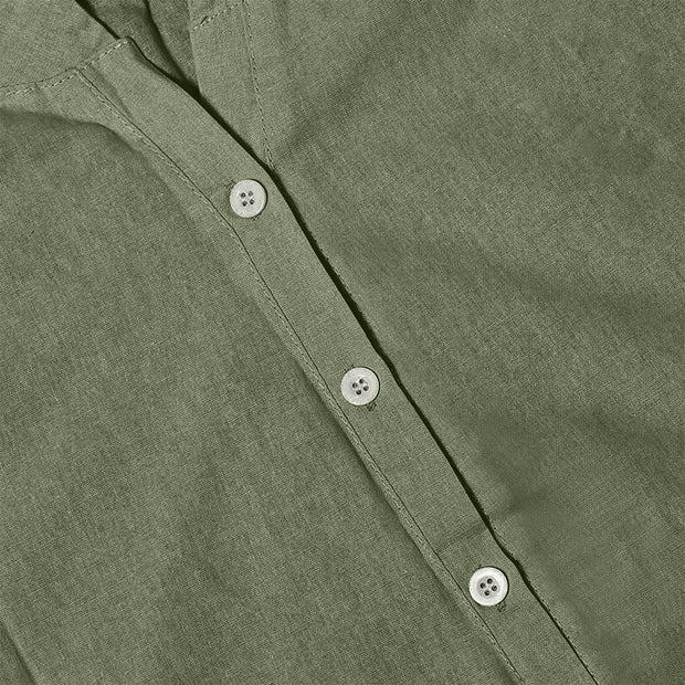 Buddha Stones Casual Plain Button Notched Collar Women's Short Sleeve Shirt