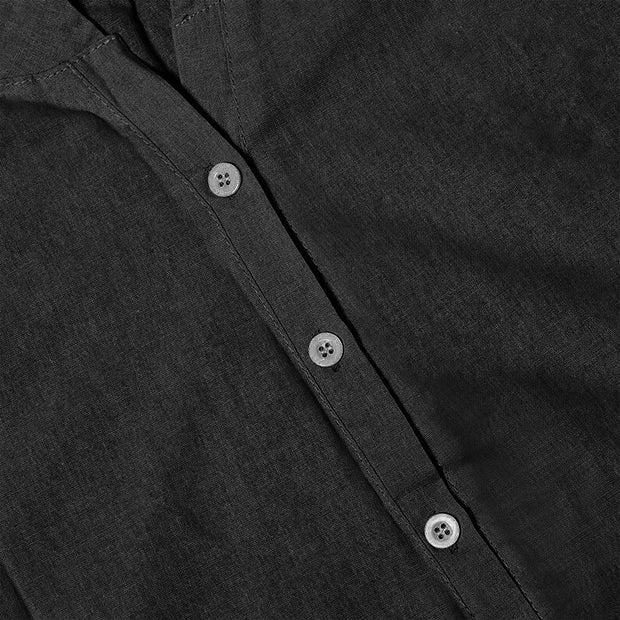 Buddha Stones Casual Plain Button Notched Collar Women's Short Sleeve Shirt