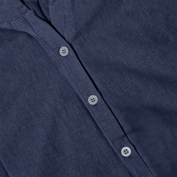 Buddha Stones Casual Plain Button Notched Collar Women's Short Sleeve Shirt