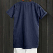 Buddha Stones Casual Plain Button Notched Collar Women's Short Sleeve Shirt