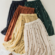 Buddha Stones Artistic Vintage Dot Pattern Women's Pleated Skirt - image 31