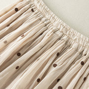 Buddha Stones Artistic Vintage Dot Pattern Women's Pleated Skirt - image 5