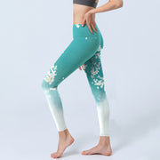 Buddha Stones White Pear Blossoms Print Gym Leggings Women's Yoga Pants - image 3