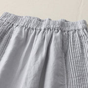 Buddha Stones Casual Plain Tucker Pleats Elastic Women's Polyester Wide Leg Pants With Pockets