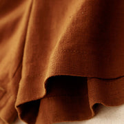 Buddha Stones Summer Casual Pleat Plain Cotton Linen Women's Shorts With Pockets
