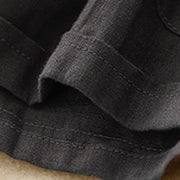 Buddha Stones Summer Casual Plain Cotton Linen Women's Elasti Straight Shorts With Pockets