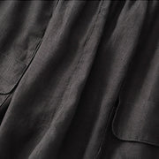 Buddha Stones Summer Casual Plain Cotton Linen Women's Elasti Straight Shorts With Pockets