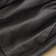 Buddha Stones Summer Casual Plain Cotton Linen Women's Elasti Straight Shorts With Pockets