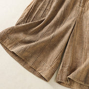 Buddha Stones Summer Casual Tie-dye Plain Cotton Women's Shorts With Pockets