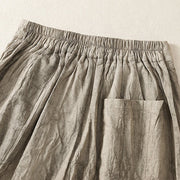 Buddha Stones Summer Casual Tie-dye Plain Cotton Women's Shorts With Pockets