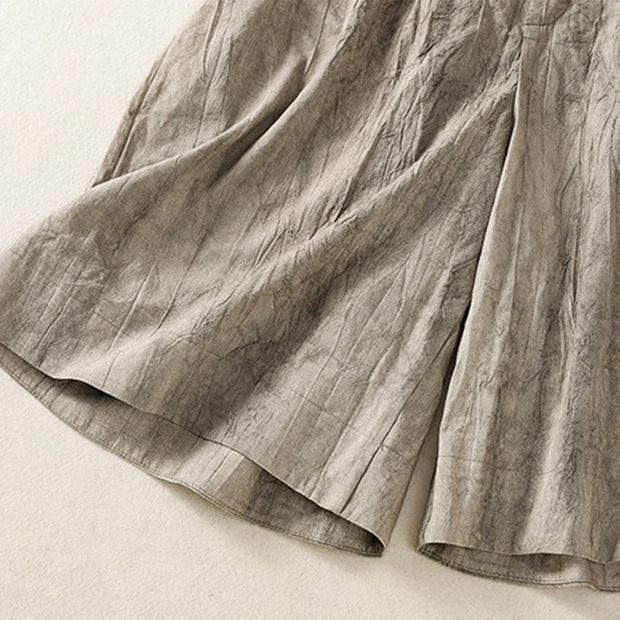 Buddha Stones Summer Casual Tie-dye Plain Cotton Women's Shorts With Pockets