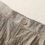 Buddha Stones Summer Casual Tie-dye Plain Cotton Women's Shorts With Pockets