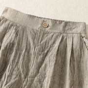 Buddha Stones Summer Casual Tie-dye Plain Cotton Women's Shorts With Pockets