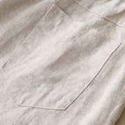 Buddha Stones Summer Casual Buttons Plain Cotton Women's Shorts With Pockets