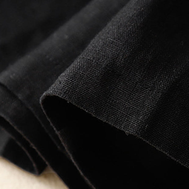 Buddha Stones Summer Casual Buttons Plain Cotton Women's Shorts With Pockets