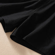 Buddha Stones Summer Casual Elastic Waist Plain Women's Polyester Shorts With Pockets