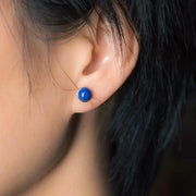 Buddha Stones Vintage 925 Sterling Silver Lazurite Balance Earrings