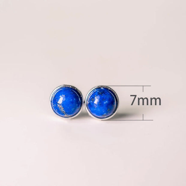 Buddha Stones Vintage 925 Sterling Silver Lazurite Balance Earrings