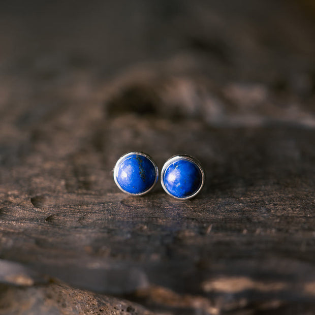 Buddha Stones Vintage 925 Sterling Silver Lazurite Balance Earrings