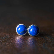 Buddha Stones Vintage 925 Sterling Silver Lazurite Balance Earrings