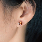 Buddha Stones 925 Sterling Silver Garnet Protection Earrings